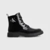 Calvin Klein Bottes En Cuir Recyclé Vernis Pour Enfant