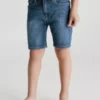 Calvin Klein Short Droit Taille Mi-haute En Denim