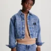 Calvin Klein Veste Relaxed En Jean Découpé Au Laser