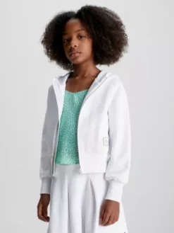 Calvin Klein Sweat-shirt à Capuche Zippé En Piqué