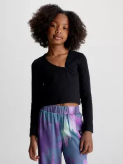 Calvin Klein Haut Asymétrique Slim Côtelé