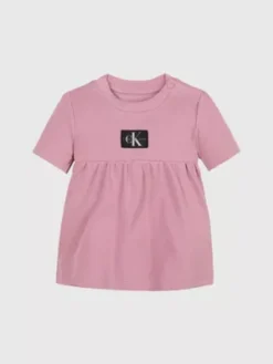 Calvin Klein Robe En Jersey Côtelé Pour Nouveau-né