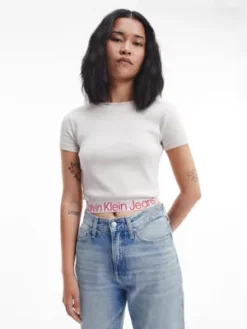 Calvin Klein T-shirt En Coton Recyclé Avec Logo Tape