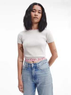 Calvin Klein T-shirt En Coton Recyclé Avec Logo Tape