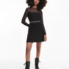 Calvin Klein Robe Patineuse En Maille Avec Logo Tape