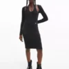 Calvin Klein Robe Moulante 2-en-1 Mi-longue