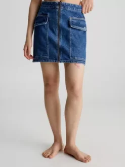 Calvin Klein Jupe Utilitaire En Jean Recyclé
