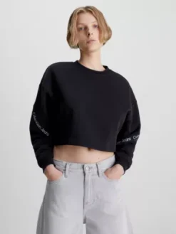 Calvin Klein Sweat-shirt Court Avec Logo Tape