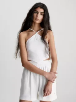 Calvin Klein Haut Dos-nu En Coton Gaufré