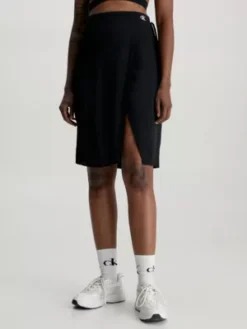 Calvin Klein Jupe Longueur Midi En Crêpe Avec Liens à Nouer à La Taille