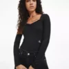 Calvin Klein Body Côtelé Et Brillant à Manches Longues