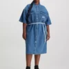 Calvin Klein Robe-chemise En Jean Grande Taille Avec Ceinture