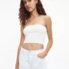 Calvin Klein Bustier En Coton Bio Côtelé