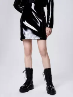 Calvin Klein Mini-jupe En Similicuir Ultra Brillant