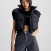Calvin Klein Veste Courte Sans Manches En Doudoune à Capuche
