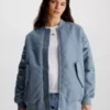 Calvin Klein Blouson Bomber Oversize En Satin De Nylon