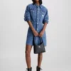 Calvin Klein Robe En Jean Entièrement Boutonnée