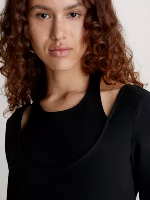 Calvin Klein Robe Double Ă©paisseur En Jersey Milano â Image 3