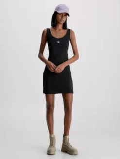 Calvin Klein Robe Slim Moulante Côtelée