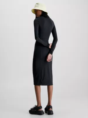 Calvin Klein Robe Longueur Midi Slim élastique à Manches Longues – Image 2