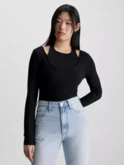 Calvin Klein Haut à Manches Longues Double épaisseur Milano