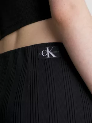 Calvin Klein Jupe En Coton élastique Boutonnée Sur Le Côté – Image 3