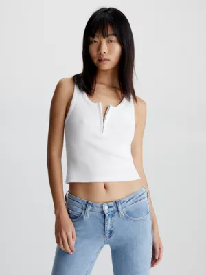 Calvin Klein Débardeur Slim Côtelé En Coton – Image 2