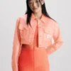 Calvin Klein Veste Courte En Nylon Froissé Transparent