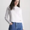 Calvin Klein T-shirt Côtelé à Manches Longues En Jersey