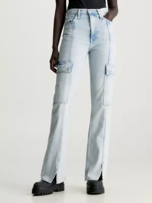 Calvin Klein Jean Cargo Bootcut à Base Fendue