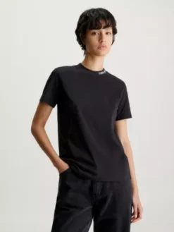 Calvin Klein T-shirt Slim Avec Col Orné Du Logo
