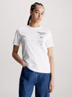 Calvin Klein T-shirt Relaxed Avec Imprimé Dans Le Dos
