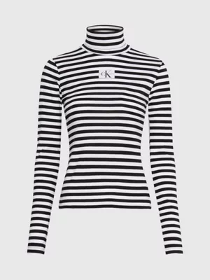 Calvin Klein Haut Rayé Et Ajusté à Col Roulé – Image 6