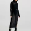 Calvin Klein Robe Longue Moulante En Maille Transparente