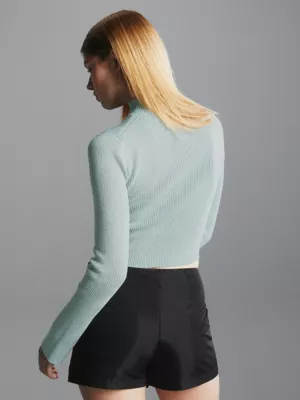 Calvin Klein Pull Ajouré En Maille Côtelée Métallisée – Image 3