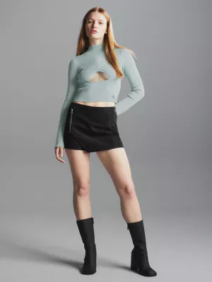 Calvin Klein Pull Ajouré En Maille Côtelée Métallisée – Image 5