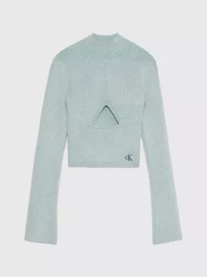 Calvin Klein Pull Ajouré En Maille Côtelée Métallisée – Image 6