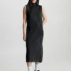 Calvin Klein Robe Longue En Maille De Coton Délavée