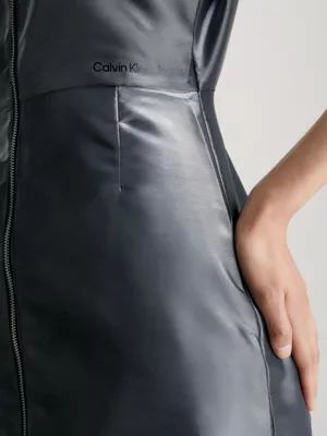 Calvin Klein Robe Avec Fermeture éclair Sur Toute La Longueur Et Fini Métal Liquide – Image 4