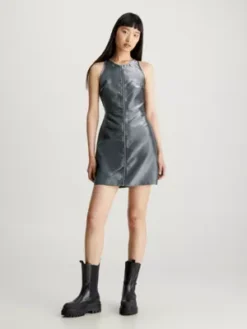 Calvin Klein Robe Avec Fermeture éclair Sur Toute La Longueur Et Fini Métal Liquide