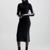 Calvin Klein Robe Longue Slim Côtelée