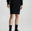 Calvin Klein Jupe Slim Côtelée Avec Logo Tape