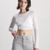 Calvin Klein Haut Court Et Transparent à Manches Longues