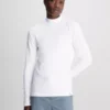 Calvin Klein T-shirt Côtelé Slim à Manches Longues
