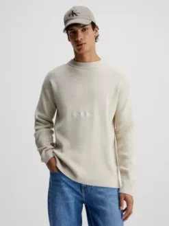 Calvin Klein Pull En Coton Bio Avec Logo