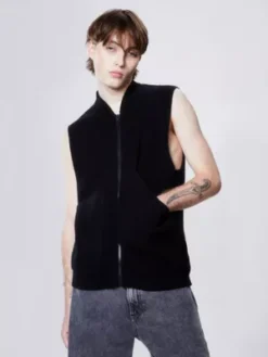 Calvin Klein Veste Sans Manches Relaxed Zippée En Laine