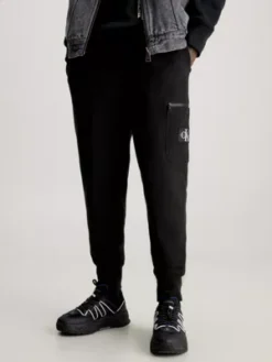 Calvin Klein Pantalon De Jogging Avec Insigne En Coton Gaufré