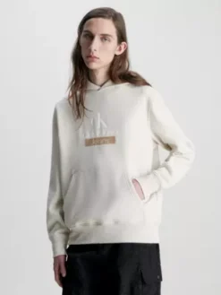 Calvin Klein Sweat à Capuche En Polaire De Coton Avec Logo