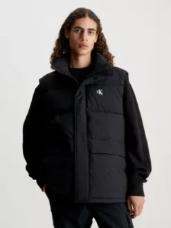 Calvin Klein Veste Doudoune Sans Manches En Nylon Froissé