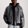 Calvin Klein Bomber à Capuche Avec Fini Métal Liquide